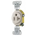 Hubbell Wiring Device-Kellems TradeSelect, Straight Blade Devices, Residential Grade, Receptacles, Tamper ResistantSingle, 20A 125V, 5-20R, Ligh tAlmond RR201LATR